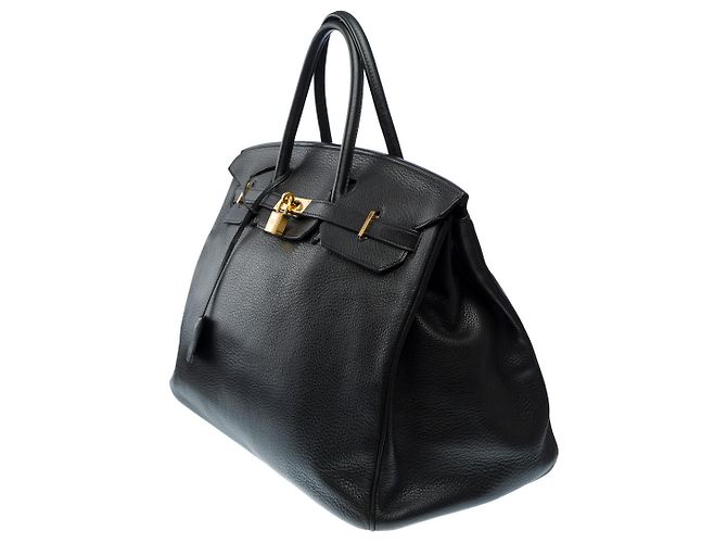 Hermès Sac HERMES Birkin 40 en Cuir Noir - 101822 - vue 4