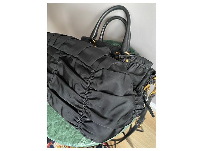 Borsa Tote Prada Tessuto Nylon Gaufre Nera Nero - vista 10