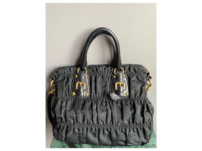 Borsa Tote Prada Tessuto Nylon Gaufre Nera Nero - vista 2