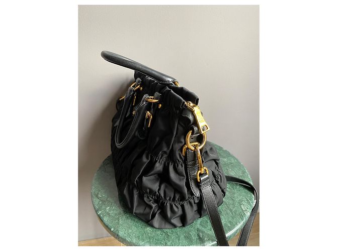 Borsa Tote Prada Tessuto Nylon Gaufre Nera Nero - vista 3