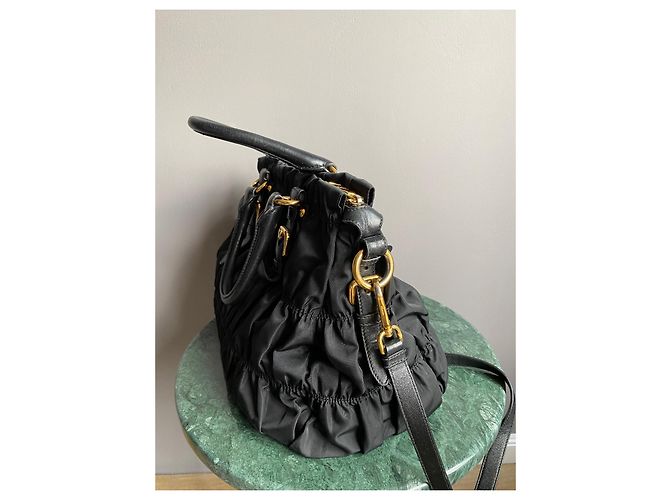 Borsa Tote Prada Tessuto Nylon Gaufre Nera Nero - vista 4