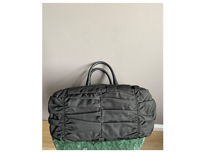 Borsa Tote Prada Tessuto Nylon Gaufre Nera Nero - vista 8