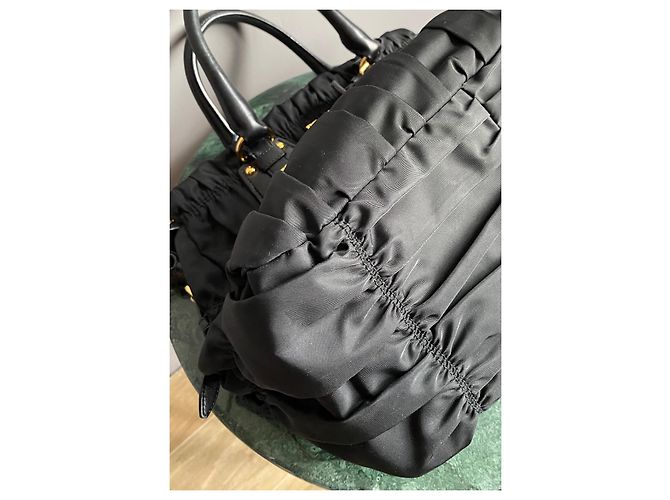 Borsa Tote Prada Tessuto Nylon Gaufre Nera Nero - vista 9
