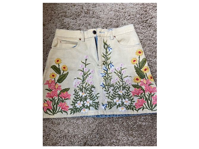 Falda Gucci de denim plateado M Plata - vista 4
