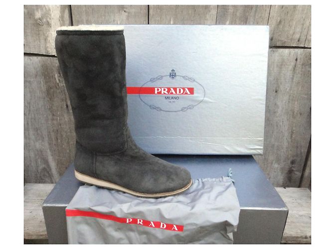 gefütterte Stiefel von Prada Größe 37 Grau - Ansicht 2