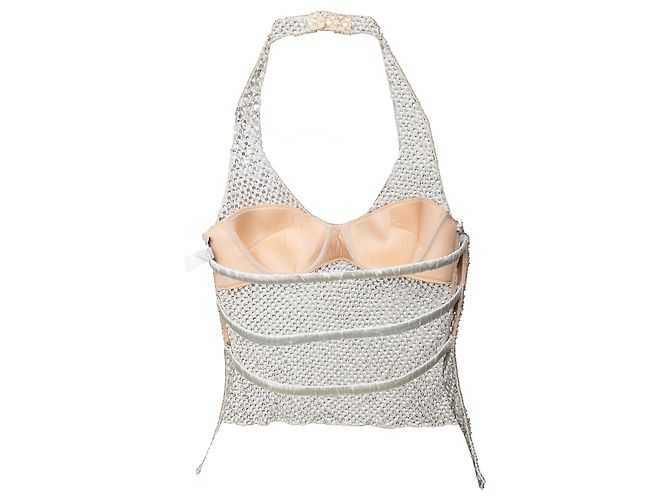 Top halter de malla de cristal La Perla Plata - vista 2