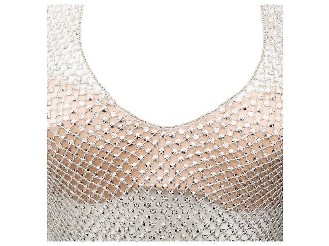 Top halter de malla de cristal La Perla Plata - vista 3