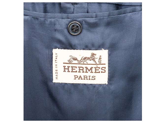 Hermès gefütterter Reversmantel mit Pelz Schwarz - Ansicht 8