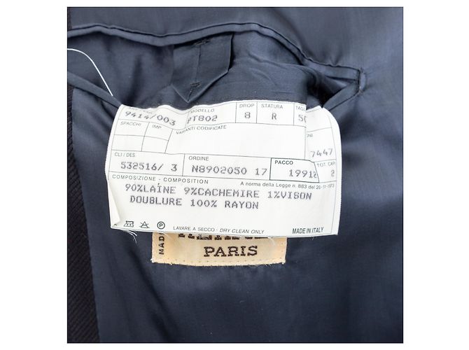 Hermès gefütterter Reversmantel mit Pelz Schwarz - Ansicht 9