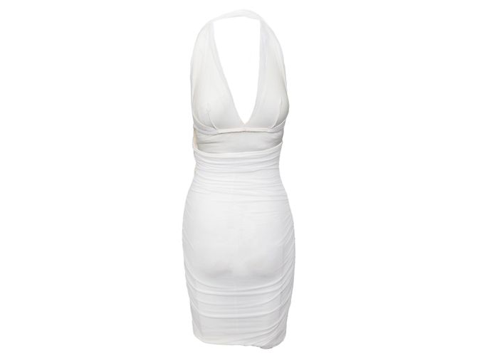 La Perla – Gerüschtes Kleid mit Perlen Weiß - Ansicht 2