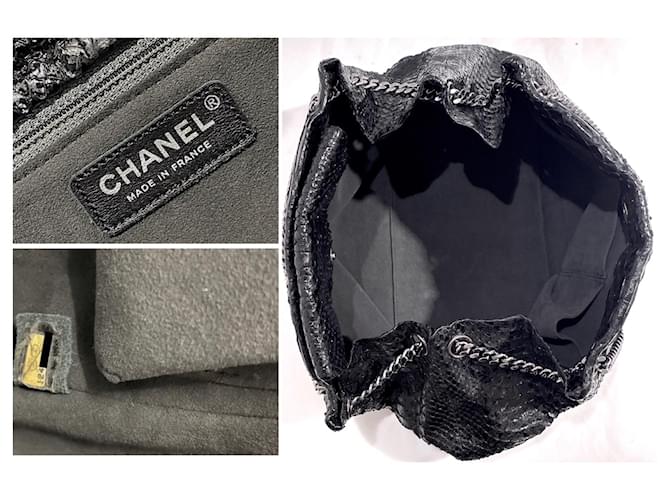 Chanel Sac fourre-tout Python Noir - vue 13