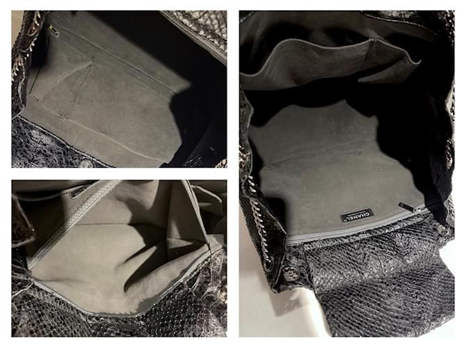 Chanel Sac fourre-tout Python Noir - vue 14