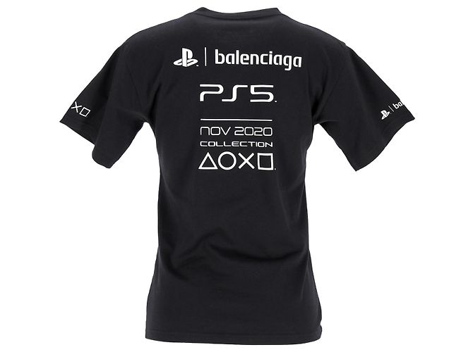 Balenciaga PS5 Camiseta de Algodón Negro - vue 3