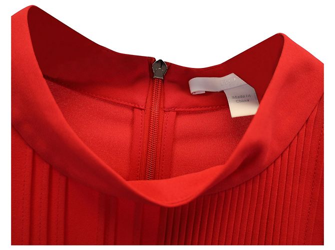 Hugo Boss Boss Plissee-Rollkragenoberteil aus rotem Polyester - Ansicht 2