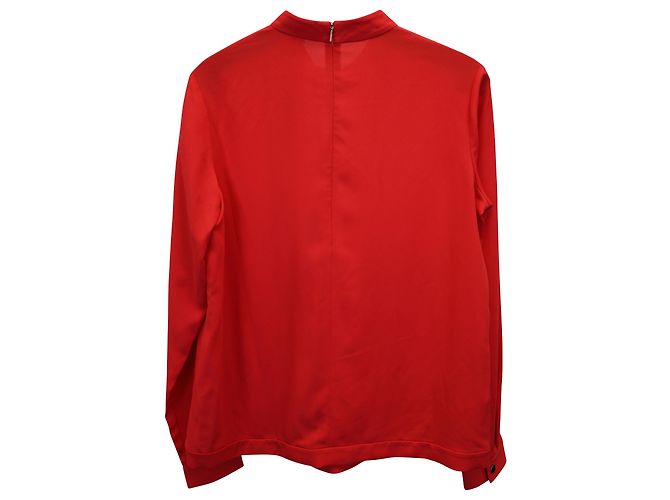 Hugo Boss Boss Plissee-Rollkragenoberteil aus rotem Polyester - Ansicht 3