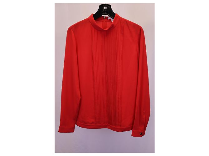 Hugo Boss Boss Plissee-Rollkragenoberteil aus rotem Polyester - Ansicht 4