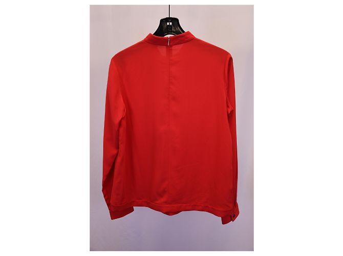 Hugo Boss Boss Plissee-Rollkragenoberteil aus rotem Polyester - Ansicht 6