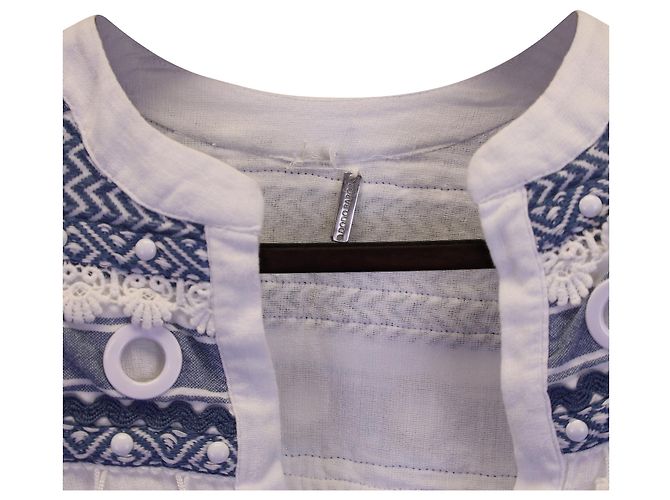 Autre Marque Top con detalle de barra o borla Dodo en algodón blanco - vista 3