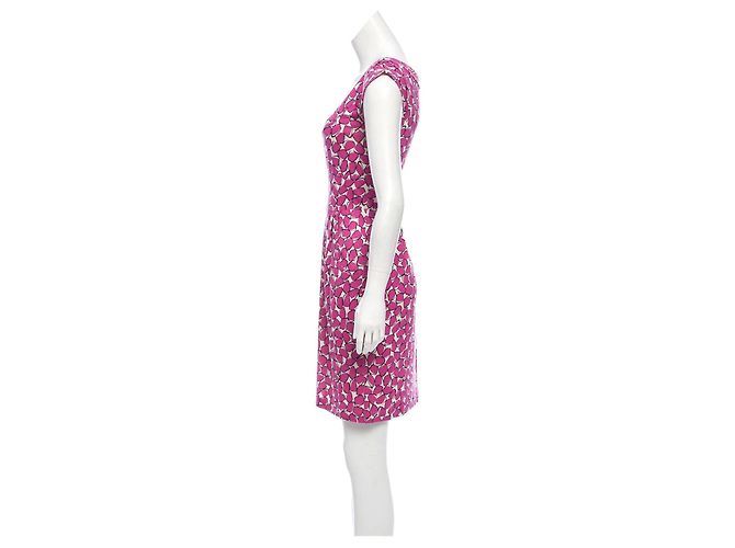Diane Von Furstenberg Abito mini in jersey di seta multicolore di DvF Rosa Bianco - vista 2