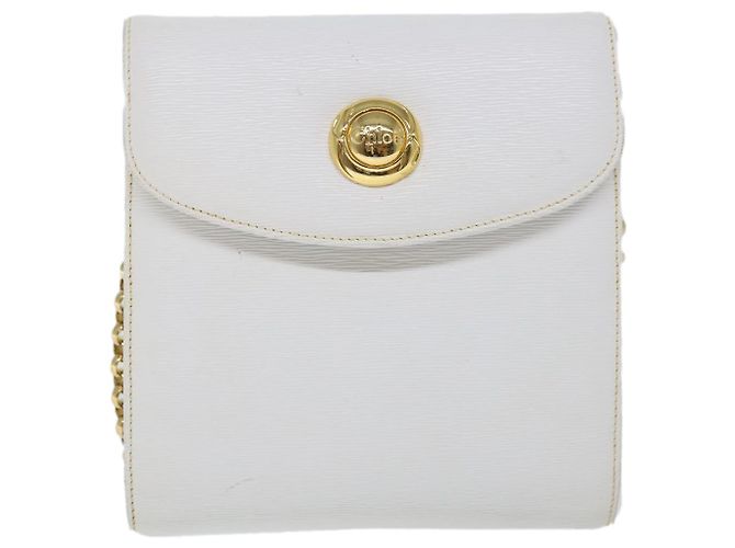 Chloé Chloe Chain Umhängetasche Leder Vintage Weiß Auth ar11719 - Ansicht 13