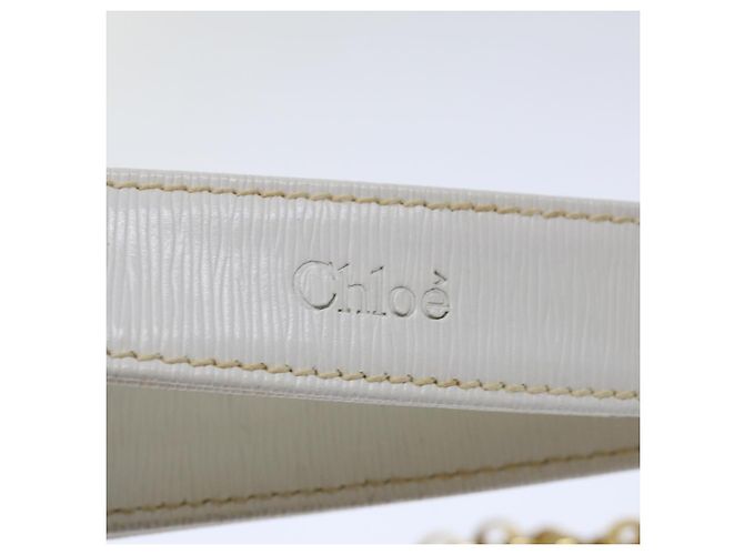 Chloé Chloe Chain Umhängetasche Leder Vintage Weiß Auth ar11719 - Ansicht 18