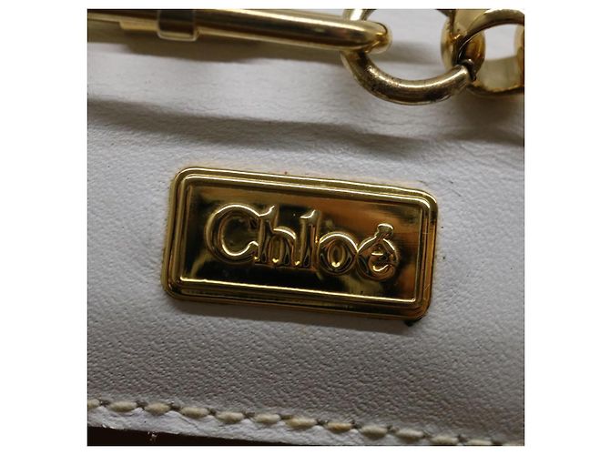 Chloé Chloe Chain Umhängetasche Leder Vintage Weiß Auth ar11719 - Ansicht 19