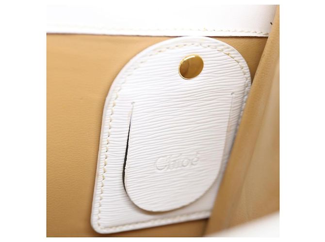 Chloé Chloe Chain Umhängetasche Leder Vintage Weiß Auth ar11719 - Ansicht 22