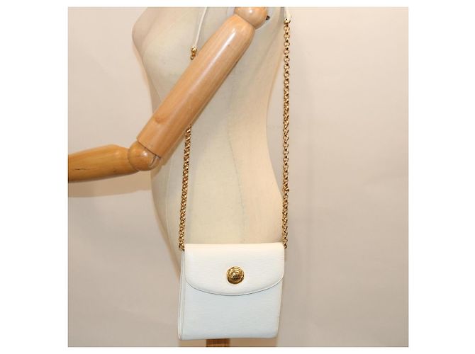 Chloé Chloe Chain Umhängetasche Leder Vintage Weiß Auth ar11719 - Ansicht 24