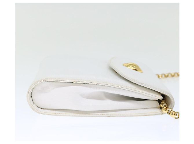 Chloé Chloe Chain Umhängetasche Leder Vintage Weiß Auth ar11719 - Ansicht 3