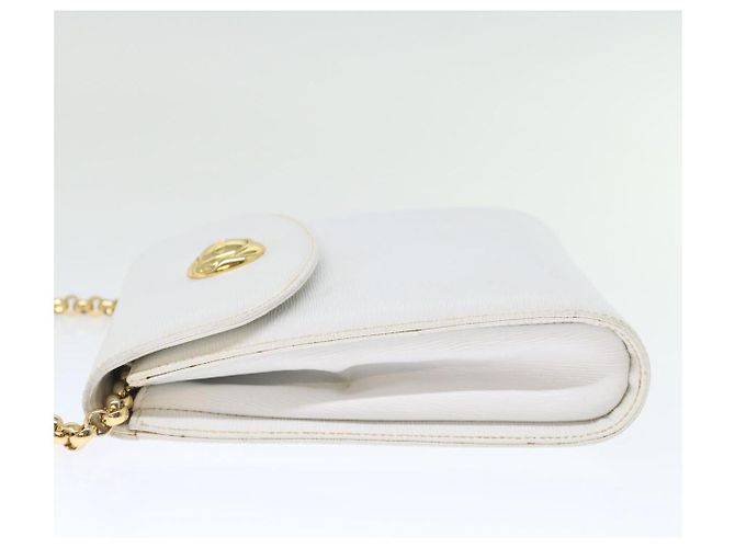 Chloé Chloe Chain Umhängetasche Leder Vintage Weiß Auth ar11719 - Ansicht 4