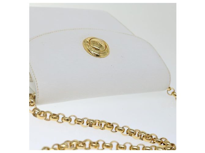 Chloé Chloe Chain Umhängetasche Leder Vintage Weiß Auth ar11719 - Ansicht 6