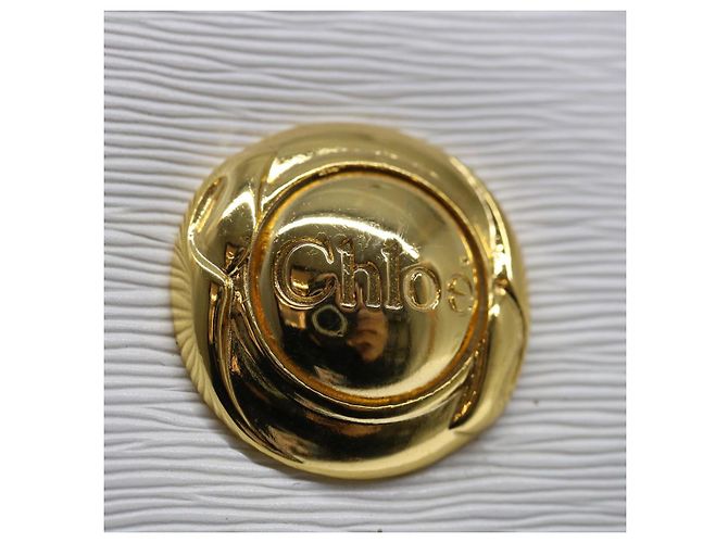 Chloé Chloe Chain Umhängetasche Leder Vintage Weiß Auth ar11719 - Ansicht 9