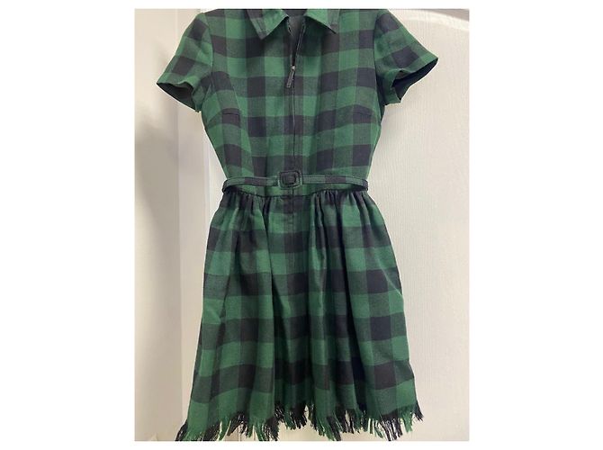 Vestido Christian Dior de lana verde - vista 2