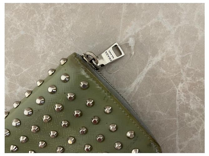 PRADA Wallets T.  Leather Green - view 4