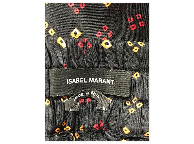 ISABEL MARANT Pantalons T.FR 36 Soie Noir - vue 4