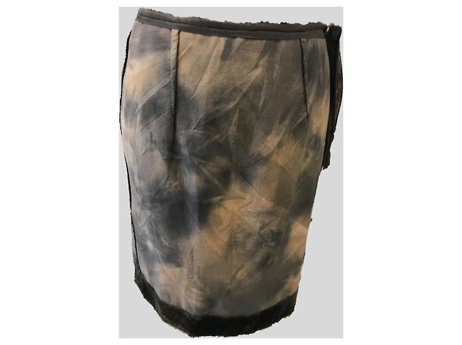 Autre Marque Falda en Tonos Marrones Castaño - vista 4