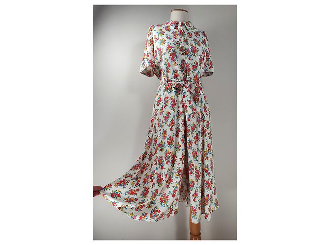 SéZane Blumenkleid aus Viskose Mehrfarben - Ansicht 3