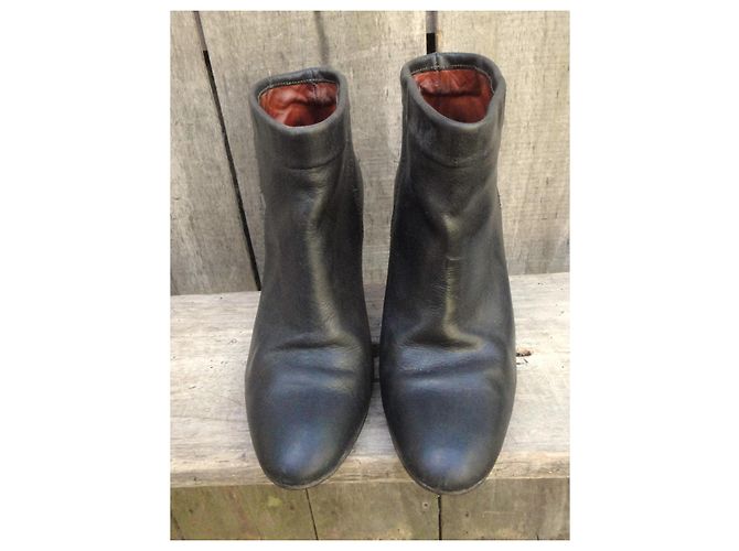 Botines Isabel Marant de cuero gris oscuro Gris antracita - vista 3