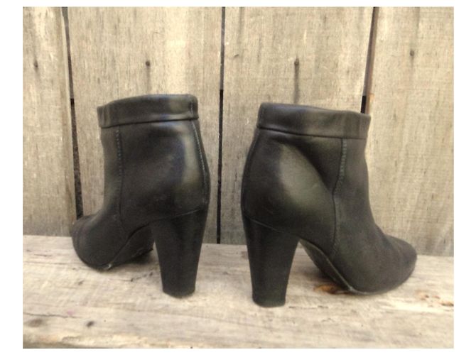 Botines Isabel Marant de cuero gris oscuro Gris antracita - vista 4