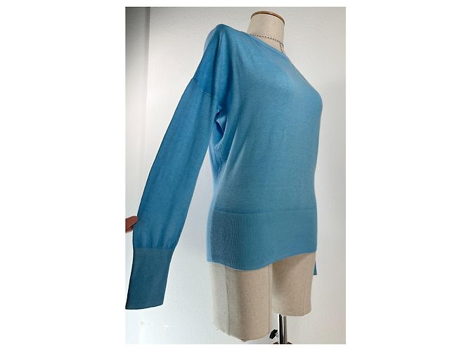 Autre Marque FFC Pullover in Blau aus Kaschmir und Baumwolle - Ansicht 2