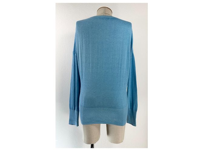 Autre Marque FFC Pullover in Blau aus Kaschmir und Baumwolle - Ansicht 3