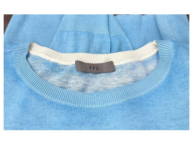 Autre Marque FFC Pullover in Blau aus Kaschmir und Baumwolle - Ansicht 4