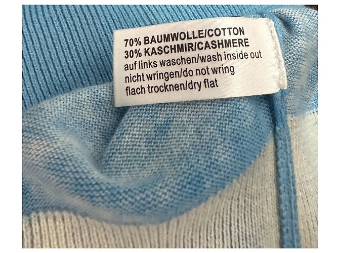 Autre Marque FFC Pullover in Blau aus Kaschmir und Baumwolle - Ansicht 5