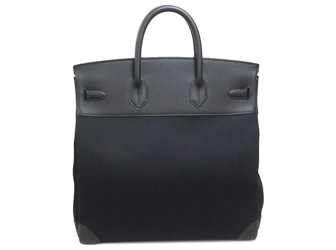 Hermès Pelle Togo Nera e Toile H Haut à Courroies 40 Nero - vista 3