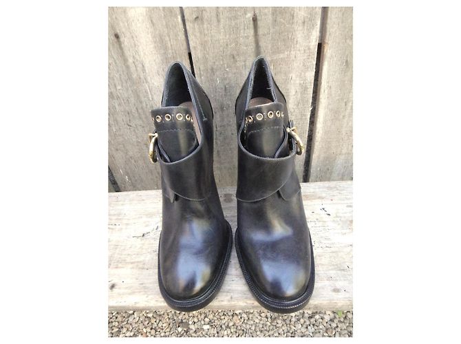 Stivaletti Salvatore Ferragamo Gancini in pelle nera Nero - vista 3