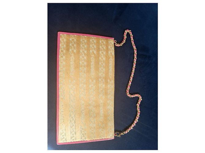 Pochette Chanel Beige in pelle d'agnello e pelo di pony - vista 3
