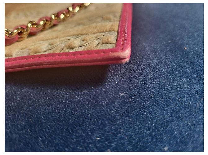 Pochette Chanel Beige in pelle d'agnello e pelo di pony - vista 8