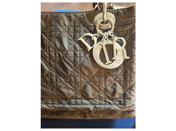 Borsa Christian Dior Lady Dior in nylon marrone - vista 10