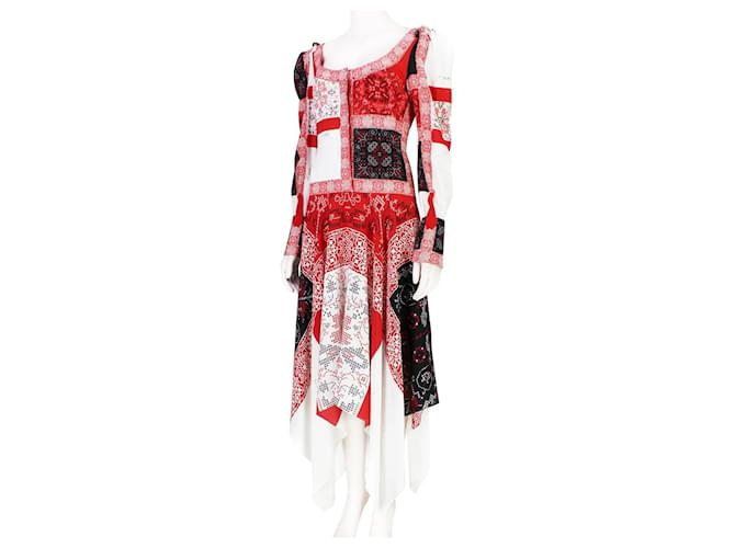 Alexander McQueen Patchwork gemustertes Kleid Rot - Ansicht 2