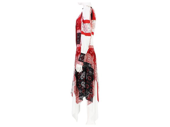 Alexander McQueen Patchwork gemustertes Kleid Rot - Ansicht 3